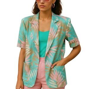 VTG Preppy 80s Blazer Pastels 14 Eclectic Prep Light Academia Y2K 3/4‎ Sleeve
